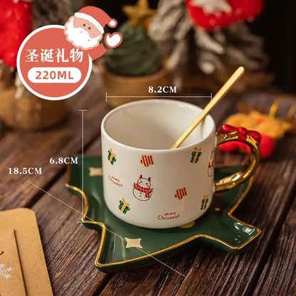 Ceramic Coffee Cup Saucer Spoon Set